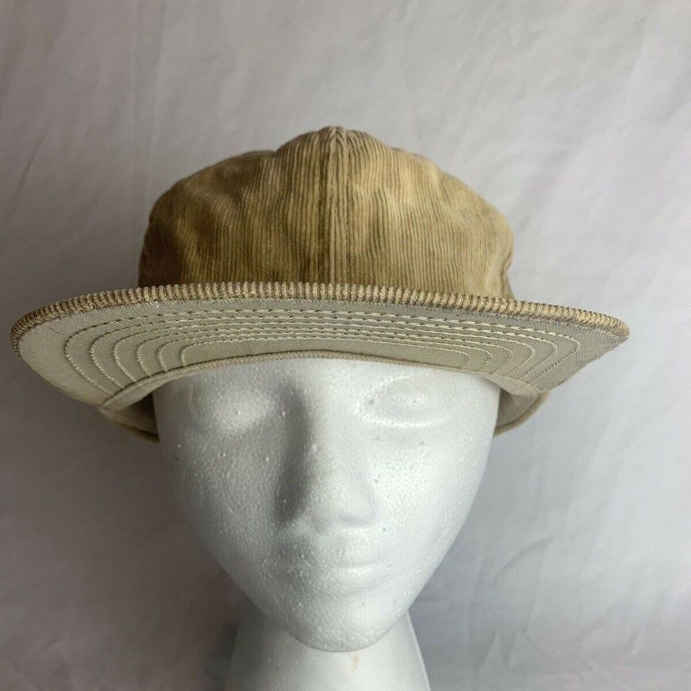 Vintage Made In USA One Size Fits All Blank Brown Corduroy Snapback